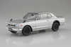  Aoshima RakuPla Snap Car 1/24 KPGC10 Skyline HT 2000GT-R 1970 Silver Plastic Model 