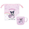  T's Factory Sanrio Cup And Drawstring Bag Set Rainbow / Kuromi 