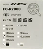 Shimano (Cycling) 105 FC-R7000 HOLLOWTECH II 52-36T 170mm 11s Crankset Black IFCR7000CX26L