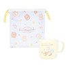  T's Factory Sumikko Gurashi Plastic Cup And Drawstring Bag Set Bear Cafe 
