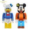  Medicom BE@RBRICK Disney DONALD DUCK & GOOFY 2pcs Set 