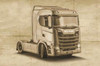  Platz Italeri: 1/24 Scania S770 4 x 2 Normal Roof Grey Cab Plastic Model 