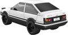 Doyusha Double Eagle - Takumi Fujiwara AE86 TRUENO Real Body Block Kit (Initial D) 