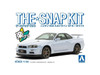  Aoshima The Snap Kit 1/32 Nissan R34 Skyline GT-R White Plastic Model (Released) 