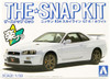  Aoshima The Snap Kit 1/32 Nissan R34 Skyline GT-R White Plastic Model (Released) 