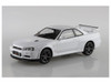  Aoshima The Snap Kit 1/32 Nissan R34 Skyline GT-R White Plastic Model (Released) 
