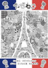  Apollo-sha 41-714 Jigsaw Puzzle Tabineko Travels to France - Eiffel Tower - (Asuka Sato) (108 Pieces) 