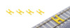 Kato 5-351 Rail Chock (Yellow/4 pcs.) (HO scale)