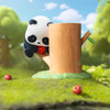 52Toys Blindbox Panda Roll Fruit Tree Climbing Series Blind Box Trading Figure Flocked Panda Figure Collection Figure Painted Gacha Desktop Decoration