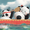 52Toys Blindbox Panda Roll Dragon Boat Racing Series Blind Box Trading Figure Flocked Panda Figure Collection Figure Dragon Boat Painted Gachapon Desk