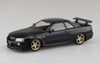 Aoshima RakuPla Snap Car Nissan R34 Skyline GT-R Custom Wheel Black Pearl Plastic Model