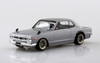 Aoshima RakuPla Snap Car Nissan C10 Skyline 2000GT-R Custom Wheels Silver Plastic Model