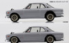 Aoshima RakuPla Snap Car Nissan C10 Skyline 2000GT-R Custom Wheels Silver Plastic Model