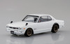 Aoshima RakuPla Snap Car Nissan C10 Skyline 2000GT-R Custom Wheels White Plastic Model