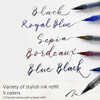  Kuretake ZIG Letter Pen COCOIRO - Extra Fine Brush - Black Ink - Deep Blue Body 