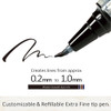  Kuretake ZIG Letter Pen COCOIRO - Extra Fine Brush - Black Ink - Deep Blue Body 