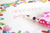  Teranishi Guitar Glass Pen with Cap - Aurora Long - Jelly Red 