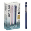 Uniball Zento Liquid Gel Ink Retractable Pen Medium Muted Barrel Black Ink 12 Pens