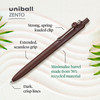 Uniball Zento Liquid Gel Ink Retractable Pen Medium Point 0.7mm Boho Barrel Black Ink 12 Pack