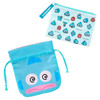 Sanrio Hangyodon Pouch and Drawstring Bag Bad Badtz Maru Funny Face Design 753548
