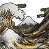 Sanrio Other Message Card Multipurpose Black And Gold The Great Wave Off Kanagawa WA10-6 041301
