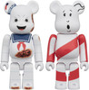 Medicom BE@RBRICK Stay Puft Marshmallow Man Angry Face & No Ghost 100 Percent 2PCS SET