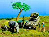 Tomytec Kaiyodo X Tomica Limited Vintage GeoColle 64 Car Snap 31A Safari 3 Toyota Land Cruiser Set