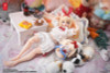  Snail Shell Puff Sleeve Loungewear (White) (For Dolls) 