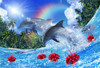 Jigsaw Puzzle - Made In Japan Lassen Shining Dolphins Missing Piece Request Postcard Included (300 Pieces)