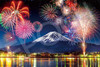 Jigsaw Puzzle - Japanese Scenery Kawaguchiko Lakeside Mount Fuji And Fireworks Yamanashi Model With