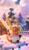 Blindbox Pixar Winter Snow Globe Plush Phone Strap Blind Box Full Box (6pcs)