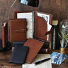 Raymay Fujii Da Vinci Oil Leather Pocket 11mm Personal Organizer - Dark Brown