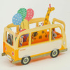 Greeting Life Birthday Card Party Bus Animal EC 35 Yellow