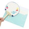 Bamboo Fan Greeting Card With Memo Pad Summer Goldfish Card