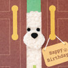 Sanrio Other Message Card For Birthday Fluffy Dog Peeking From The Door BD340-6 408301
