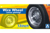 Aoshima 1/24 Scale 13 Inch Silver-Plated Wire Wheel Set (The Tuned Parts No. 109) Plastic Model
