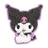  T's Factory Sanrio Fluffy Embroidered Sticker Sitting Cutely Kuromi 