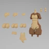 Aoshima KemoPla KO-05RJW Body Parts Set 01 Japanese Wolf Color Plastic Model Accessory