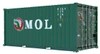  1/24 Scale MOL 20ft Dry Container Green Car NEXT Plastic Model 