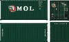  1/24 Scale MOL 20ft Dry Container Green Car NEXT Plastic Model 