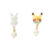 Pokemon Center Original Clip On Earring Getting Ready For Christmas Pikachu Snowman & Ornament