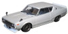 Aoshima DISM 80467 Nissan Skyline Custom Style Silver Metallic 1/43 scale model