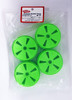 Kyosho IFH001KG-H DIS - Hard Dish Wheel (Flur Green/MP777/4pcs)