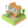 Sankei MP05-04 Small City Non-Scale Miniature Art Paper Kits Paper Kits