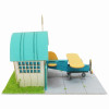 Sankei MP05-07 Airplane Hanger Non-Scale Miniature Art Paper Kits Paper Kits