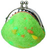 Hamanaka H441-436 Felt Wool Mascot Colorful Coin Purse with Clasp GREEN Kit
