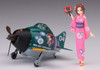Hasegawa SP383 Egg Girls Collection No.4 Mikumo Shiranagi w/Mitsubishi A6M Zero Fighter 1/20 Scale kit