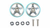 Tamiya 95397 19mm Alum 5 Spoke Rollers w/Plastic Rings (Light Blue)