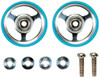 Tamiya 95348 Mini 4WD 17mm Aluminum Rollers W/Plastic Rings (Light Blue)