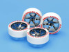 Tamiya 95115 Mini 4WD Fully Cowled 25th Anniv. White Tires & Black Plated Wheels